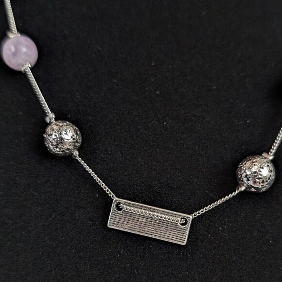 Dainty Amethyst Beaded "Faith" Necklace - Picture 6 of 6